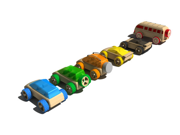 toy car 3d model - Wooden toy car coollection... by gile.073
